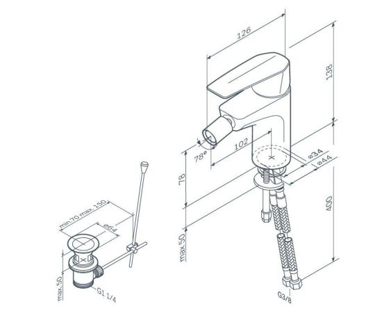 Смеситель для биде AM.PM Gem F90A83100_, изображение 8