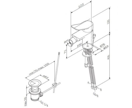 Смеситель для биде AM.PM X-Joy F85A83100_, изображение 8