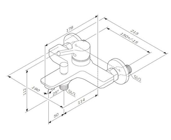 Смеситель для ванны и душа AM.PM X-Joy S F85B10000_, изображение 2