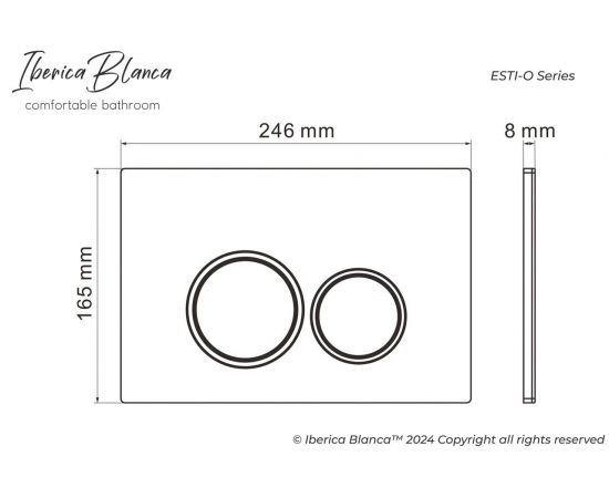 Клавиша смыва 246 х 165 мм Iberica Blanca ESTI-O  белый глянцевый пластик_, изображение 6