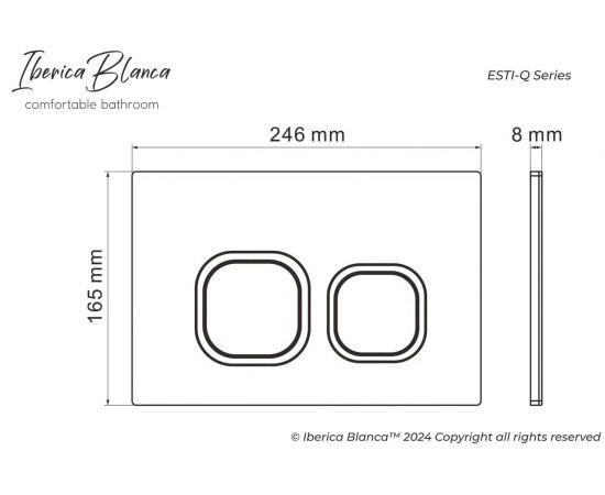 Клавиша смыва 246 х 165 мм Iberica Blanca ESTI-Q  белый глянцевый пластик_, изображение 5