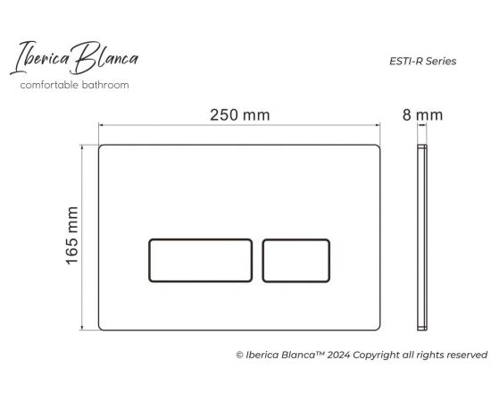 Клавиша смыва 246 х 165 мм Iberica Blanca ESTI-R золото матовое пластик_, изображение 6