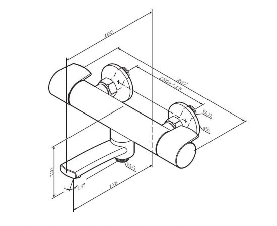 Смеситель для ванны и душа AM.PM X-Joy F85A50000_, изображение 9