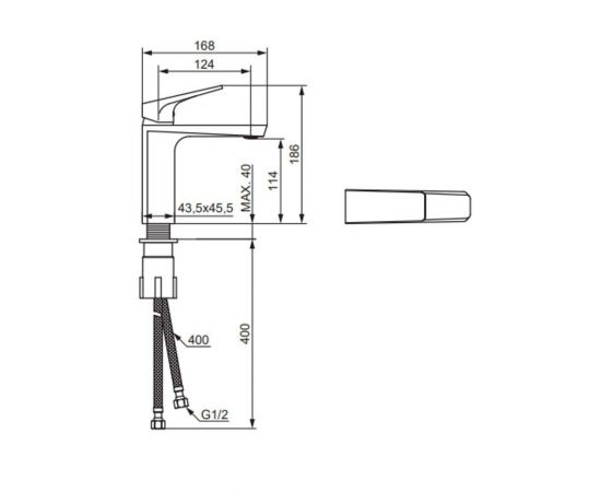 Смеситель для раковины Damixa Merkur 400210000_, изображение 5