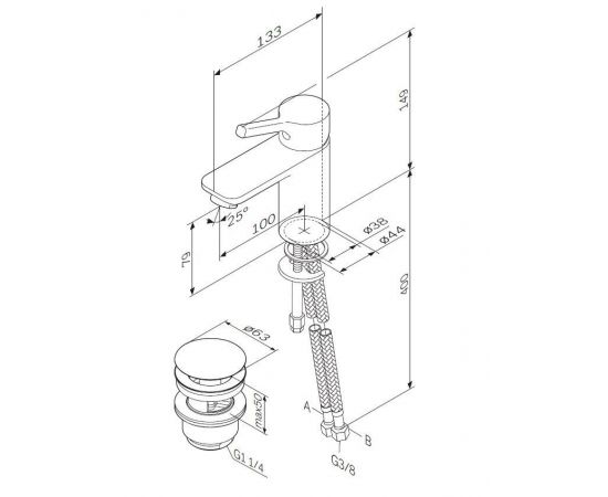 Смеситель для раковины AM.PM X-Joy S F85B82100_, изображение 8