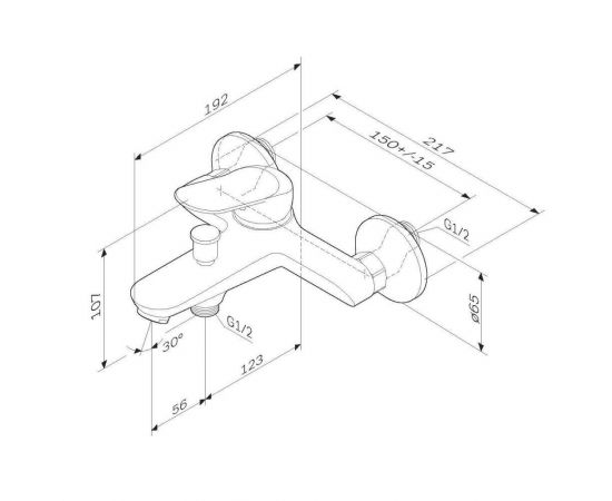 Смеситель для ванны и душа AM.PM Sunny F85C10000_, изображение 8