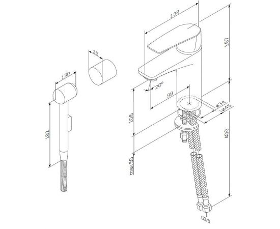 Смеситель для раковины AM.PM Gem F90A03000_, изображение 3