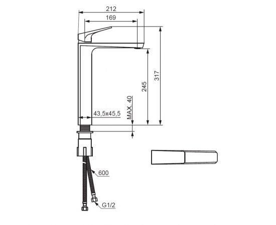 Смеситель для раковины Damixa Merkur 400250300_, изображение 5