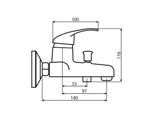 Смеситель для ванны и душа Dorff Comfort D8010000_, изображение 4