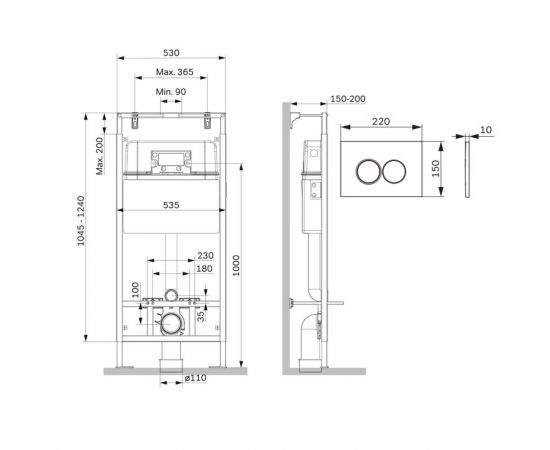 Инсталляция AM.PM MasterFit I012710.0151 для подвесного унитаза с клавишей ProC L хром глянц_, изображение 3