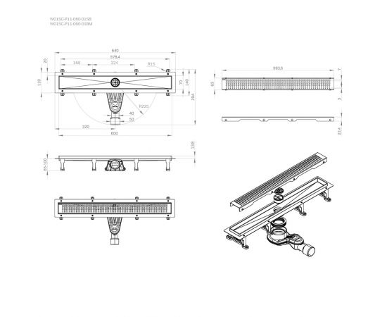 Трап для душа линейный AM.PM MasterFlow W01SC-P11-060-01BM универсальный затвор Cut Gradient 60 см_, изображение 13