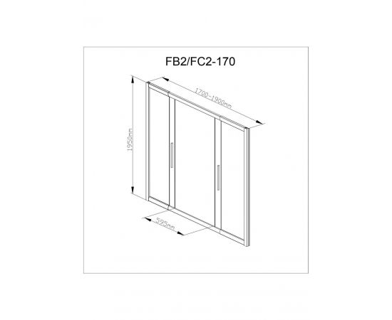 Душевая дверь в нишу AvaCan FB2 170-190_, изображение 16