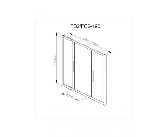 Душевая дверь в нишу AvaCan FC2 190-210_, изображение 11
