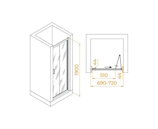 Душевая дверь RGW PA-21B 70_, изображение 6