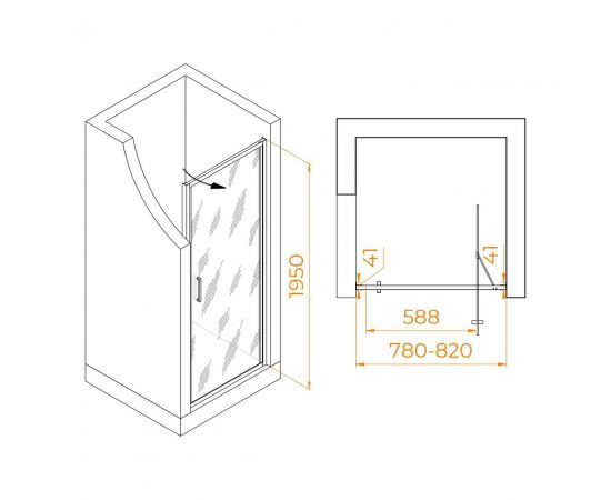 Душевая дверь RGW SV-05Gr 80 прозрачное_, изображение 2