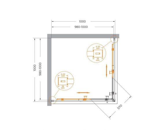 Душевой уголок Cezares RELAX-304-A-2-100-C-GM_, изображение 6