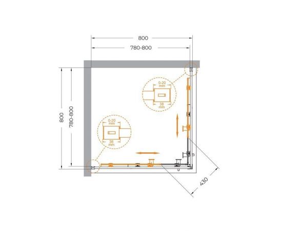 Душевой уголок Cezares RELAX-304-A-2-80-C-BORO_, изображение 6