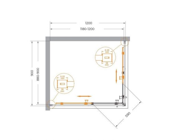 Душевой уголок Cezares RELAX-304-AH-2-120/90-C-BORO_, изображение 6