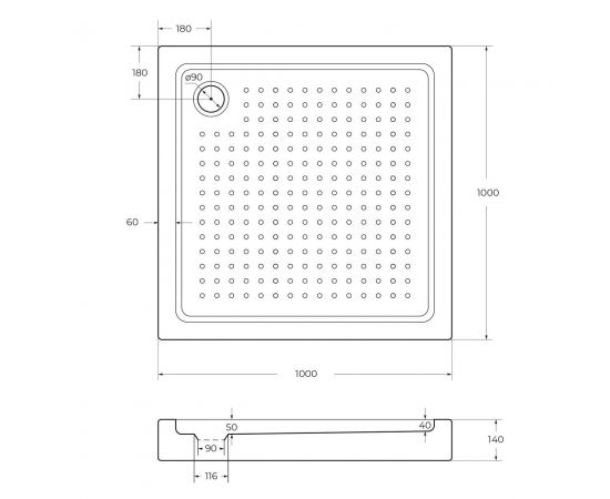 Акриловый поддон Cezares TRAY-A-A-100-15-W0_, изображение 2