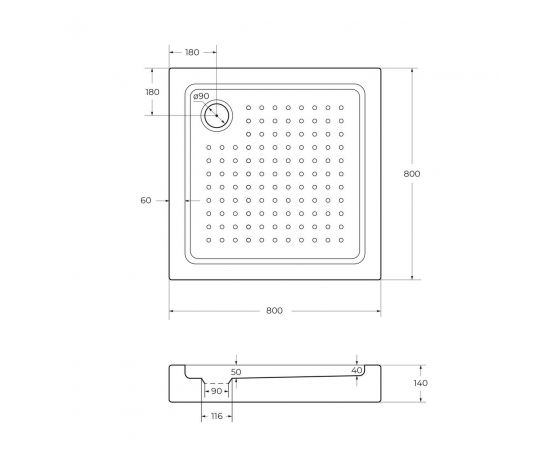 Акриловый поддон Cezares TRAY-A-A-80-15-W_, изображение 3