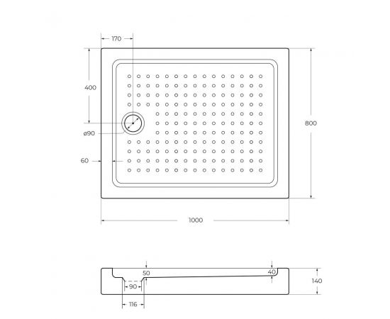 Акриловый поддон Cezares TRAY-A-AH-100/80-15-W_, изображение 2