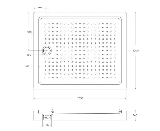 Акриловый поддон Cezares TRAY-A-AH-120/100-15-W_, изображение 2