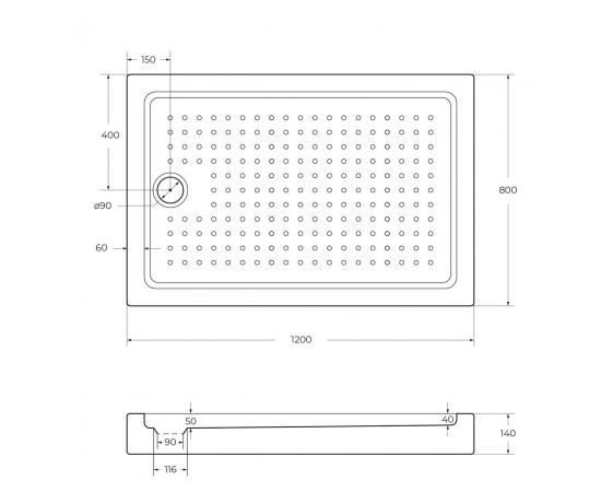 Акриловый поддон Cezares TRAY-A-AH-120/80-15-W0_, изображение 2