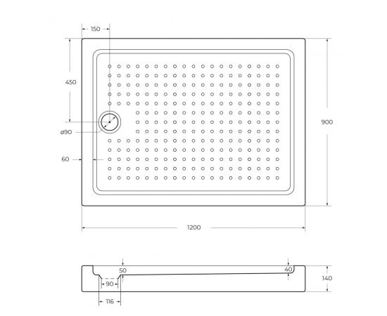 Акриловый поддон Cezares TRAY-A-AH-120/90-15-W0_, изображение 2