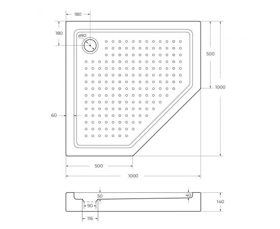 Акриловый поддон Cezares TRAY-A-P-100-15-W_, изображение 5