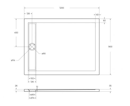 Акриловый поддон BelBagno TRAY-BB-DUE-AH-120/90-4-W0_, изображение 14