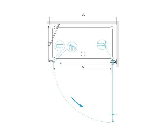 Душевой уголок RGW Hotel HO-045B (HO-011B + Z-050-2B + O-204B) 350604567-014_, изображение 2