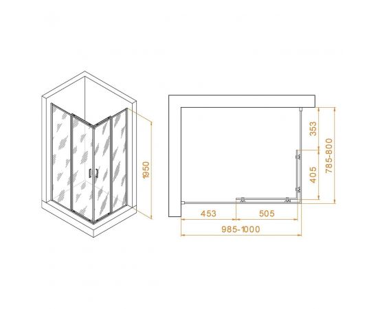 Душевой уголок RGW Passage PA-040B 3508104080-14_, изображение 2