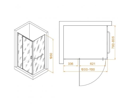 Душевой уголок RGW Passage PA-078-1B (RGW PA-008B + Z-060-2B) 3508078108-14_, изображение 2