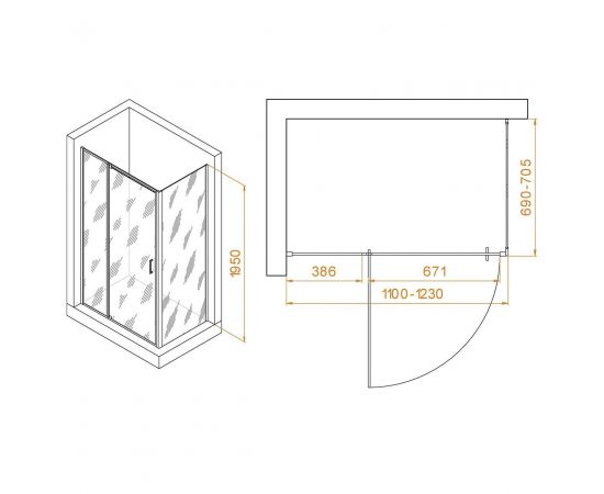 Душевой уголок RGW Passage PA-078B (RGW PA-008B + Z-050-2B) 350807817-14_, изображение 2