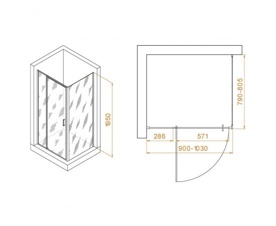 Душевой уголок RGW Passage PA-078B (RGW PA-008B + Z-050-2B) 350807898-14_, изображение 2