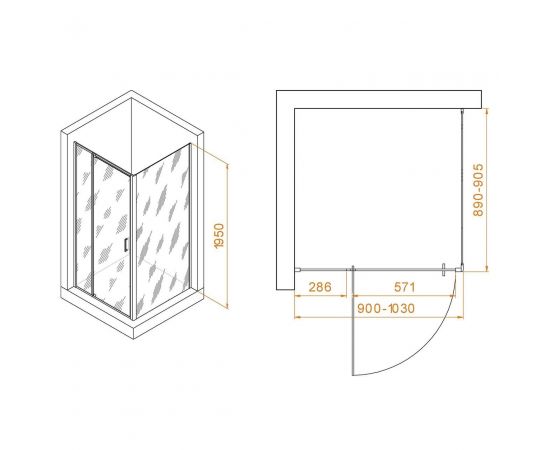 Душевой уголок RGW Passage PA-078B (RGW PA-008B + Z-050-2B) 350807899-14_, изображение 2