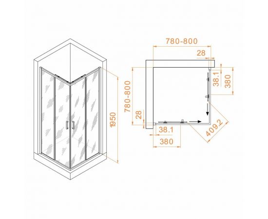 Душевой уголок RGW Passage PA-39B 03083988-14_, изображение 2