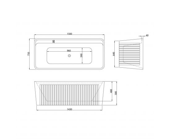 Ванна отдельностоящая Grossman GR-28021 Cristal 150x75x58_, изображение 7