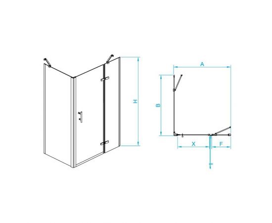 Душевой уголок RGW Passage PA-77-1B R (PA-07B R + Z-060-2B + держатель O-204B) 410877128-084R_, изображение 2