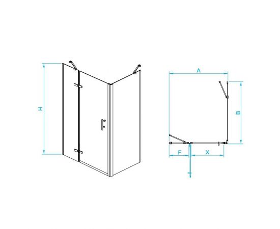 Душевой уголок RGW Passage PA-77B L (PA-07B L + Z-050-2B + держатель O-204B) 41087797-084L_, изображение 2