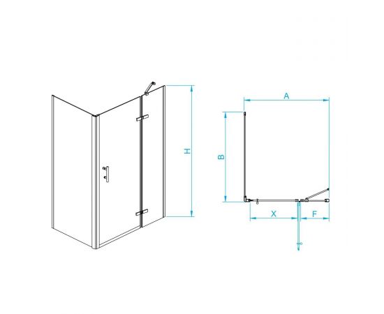 Душевой уголок RGW Passage PA-77-1B L (PA-07B L + Z-060-2B + держатель O-204B) 410877199-084L_, изображение 2