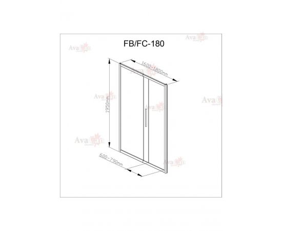 Душевая дверь в нишу AvaCan FB 160-180 MT_, изображение 13