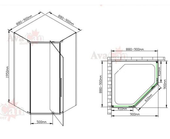 Душевой уголок AvaCan PC 90 MT_, изображение 5