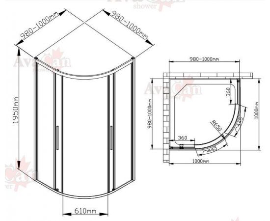 Душевой уголок AvaCan HB 100 MT_, изображение 12