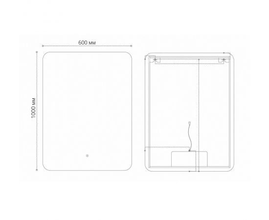 Зеркало Grossman ELEGANS-промо 600х1000х45 LED с сенсорным выключателем_, изображение 3
