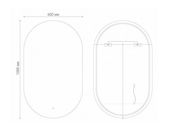 Зеркало Grossman NERO-промо 600х1000х45 LED с сенсорным выключателем_, изображение 3