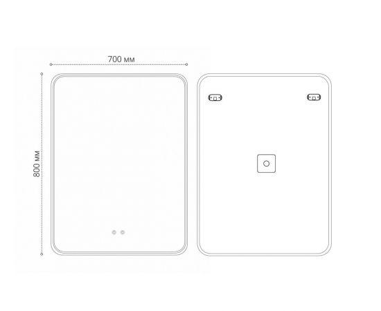 Зеркало Grossman Elegans-норма 600х800х45 LED с сенсорным выключателем и подогревом_, изображение 4