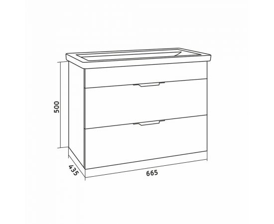 Тумба подвесная Grossman Форта-70 см с 2-я ящ.дуб галифакс 107003_, изображение 4