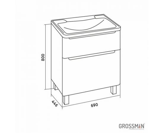 Комплект мебели Grossman АДЕЛЬ-70 напольный_, изображение 9