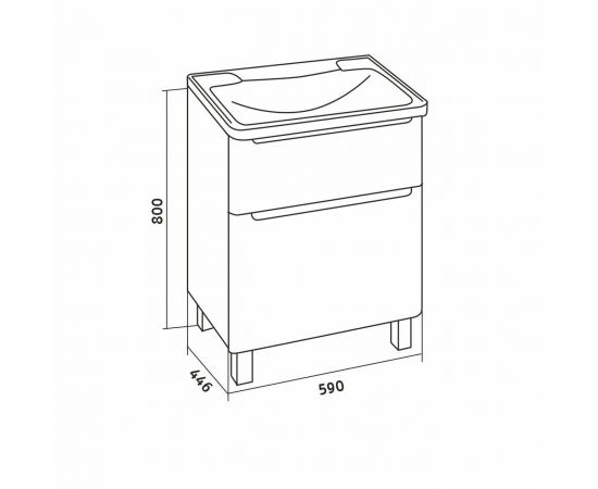 Тумба напольная Grossman Адель-60 см с 2-я ящ. белая 106007_, изображение 4